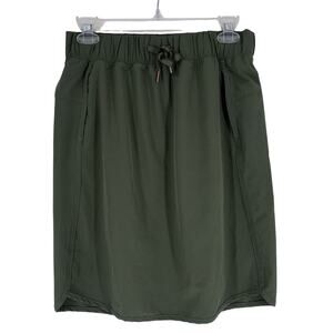 Calia by Carrie Underwood Skirt Olive Green Small Pull On Pockets Elastic Waist